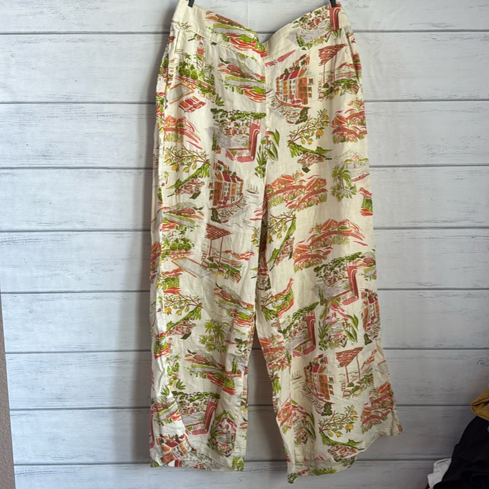 Cynthia Rowley Tuscan Print Line wide leg pants